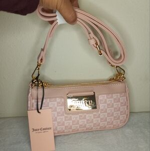NWT JUICY COUTURE PINK AND WHITE CROSSBODY